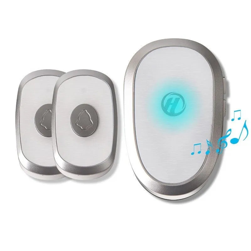 Black Gold wireless doorbell receiver and waterproof outdoor button for villa use