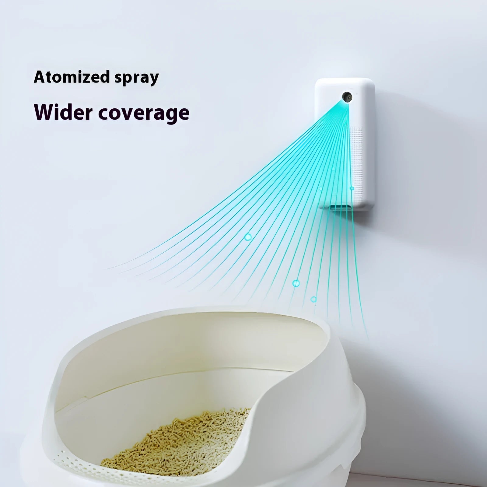 Smart automatic pet odour removal machine with bracket and purification liquid bottles.