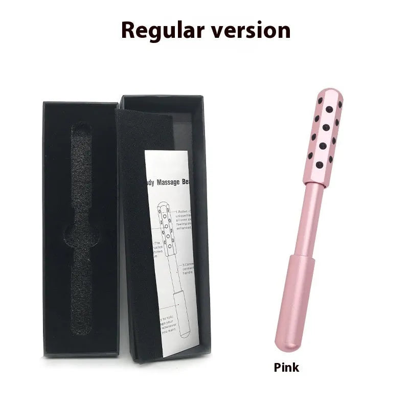 30 Germanium Beauty Stick massage wand with gold finish and 30 energy stones for facial roller use
