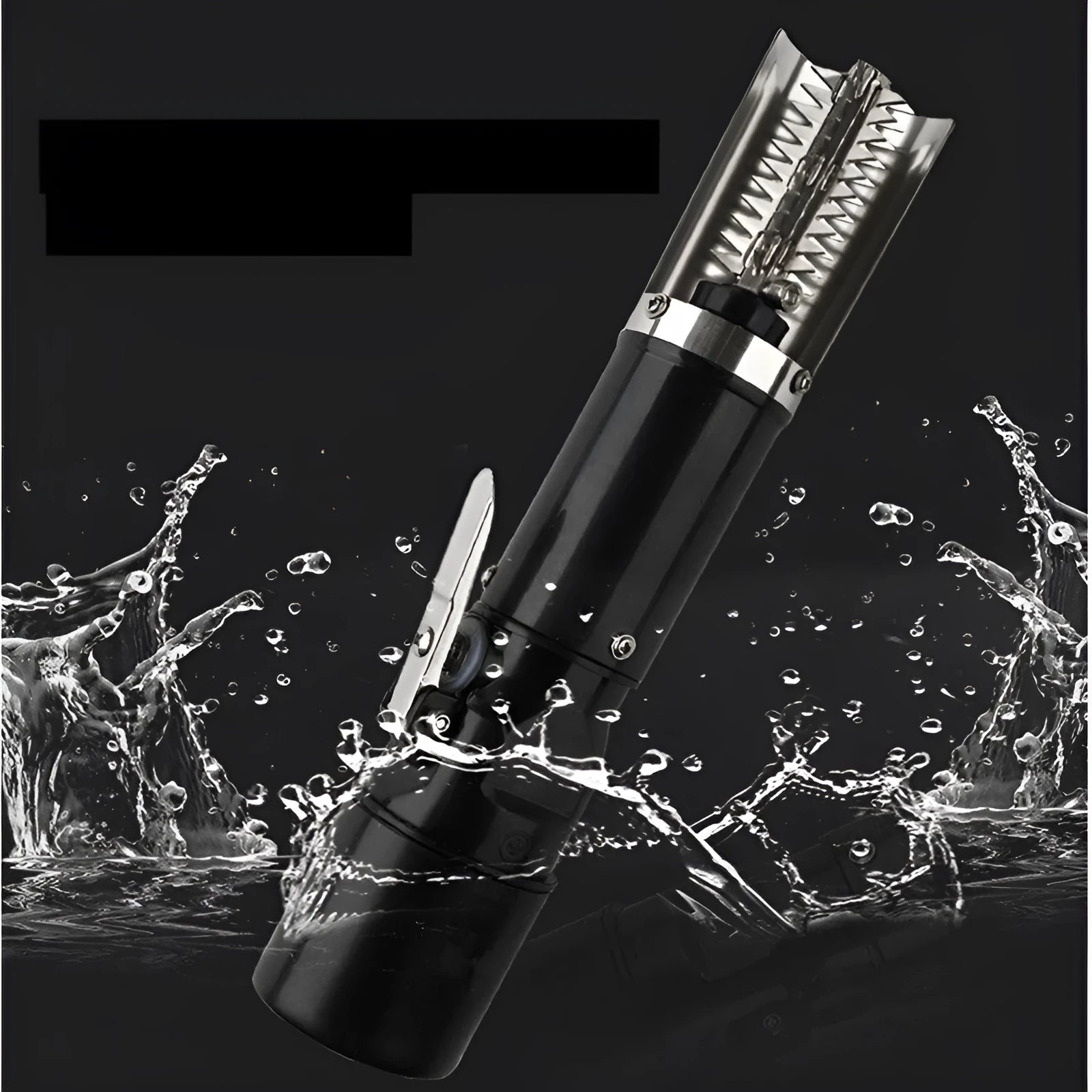Black electric fish scale scraper with plastic shell and alloy parts, 7000 r/min descaling tool on a table