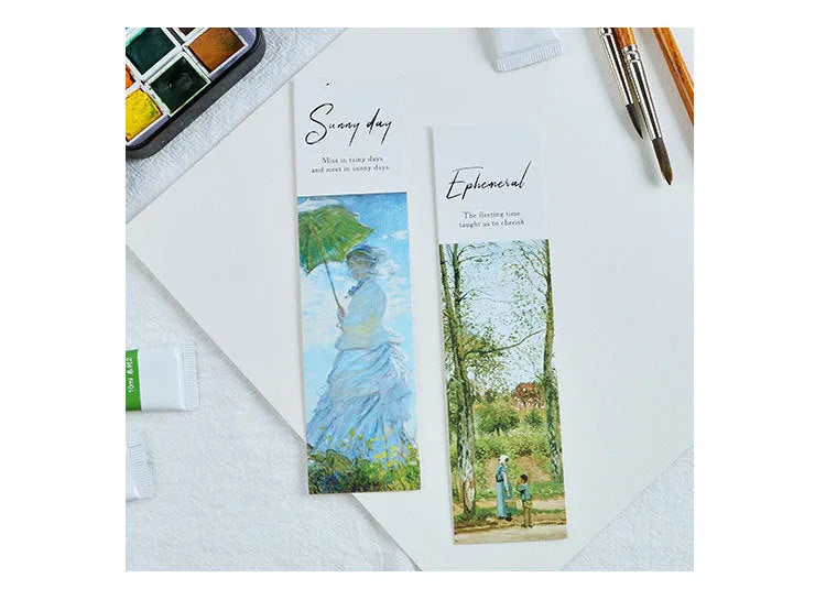 Student Creative Art Bookmark 350g thick white cardboard 40x150mm with Fruit and Flower design