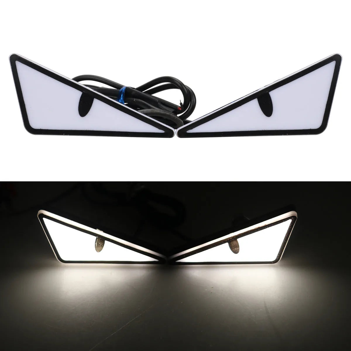 Triangle eyes modified motorcycle decorative lights in plastic, 12V, waterproof, available in five colours