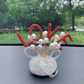 Clay diamond star car console decoration in pearl colours with heart and starry sky motifs