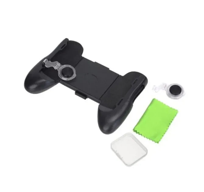 Black three-in-one mobile game handle with 270-degree folding suction cup and stretchable design for 4.5-6 inch phones