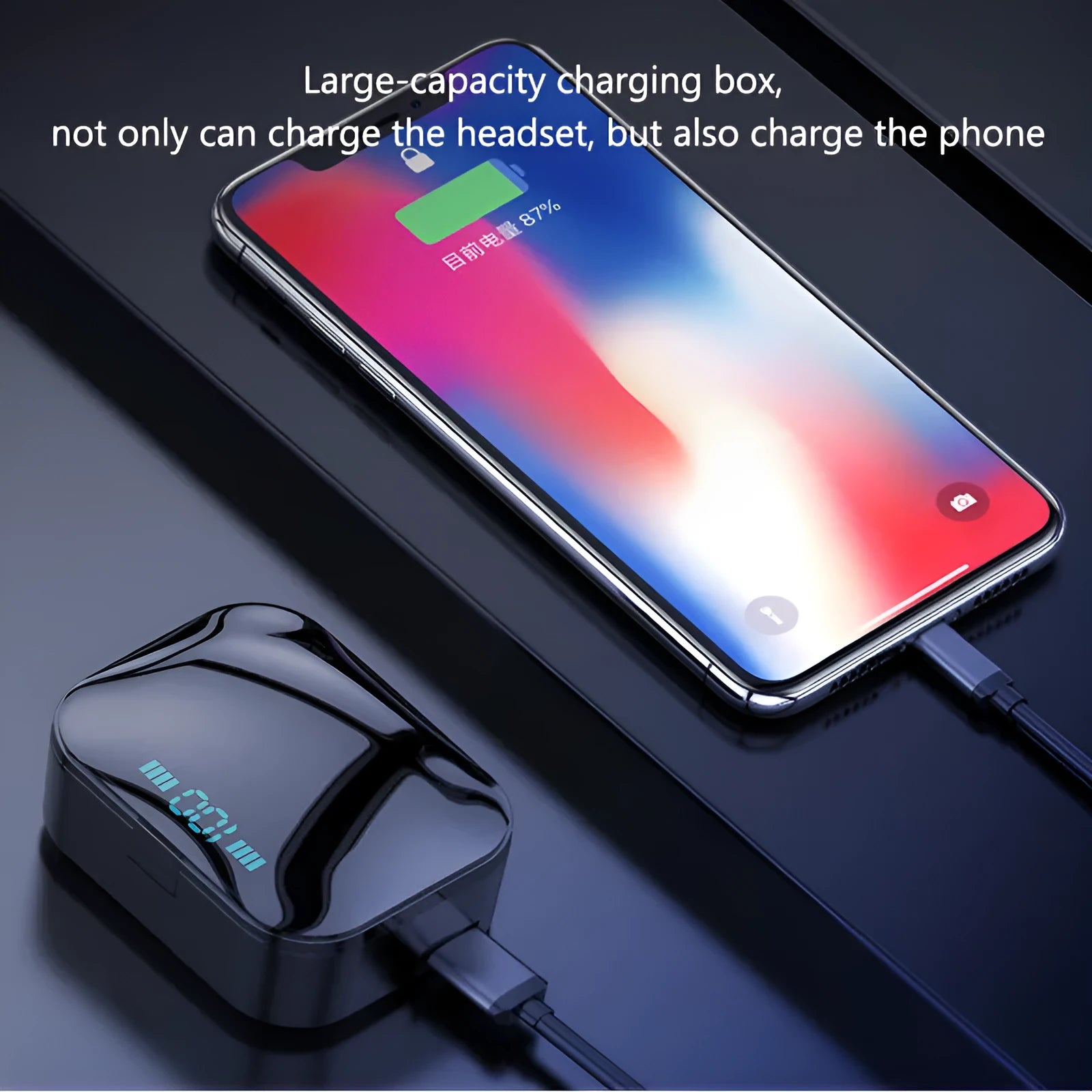Wireless Bluetooth stereo earphone with 10m range, bilateral earbuds