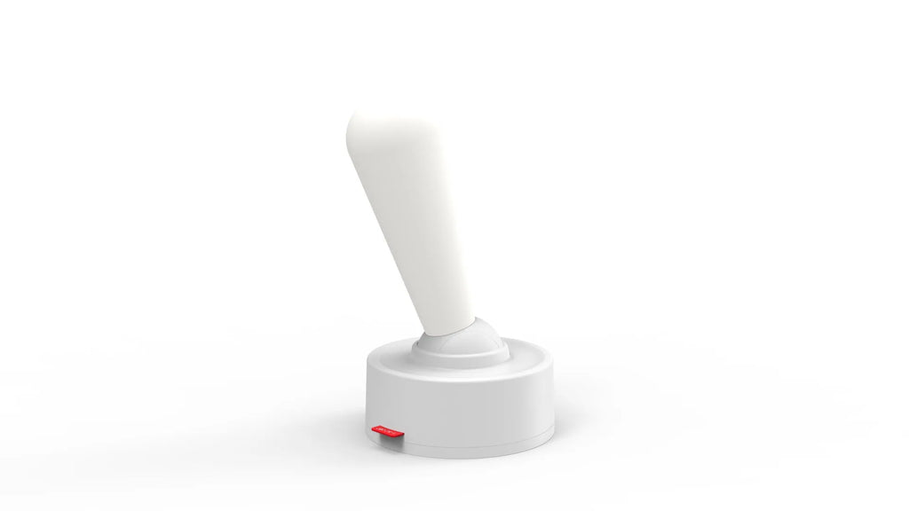 Toggle silicone USB rechargeable night light with warm LED, wall mounted in bedroom