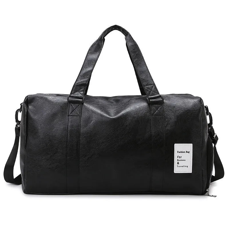 Fitness shoulder messenger bag with dry and wet separation compartments, available in large and small sizes.