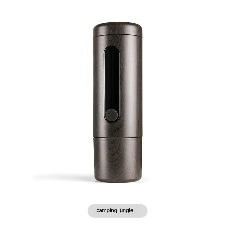 Portable coffee machine in Camping Jungle colour with compact design for travel and outdoor use