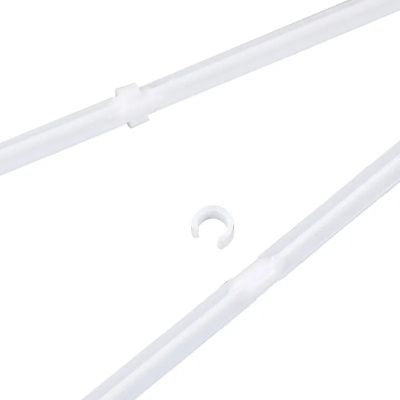 Ten white PP plastic car window flag pole holder clips on a plain background.