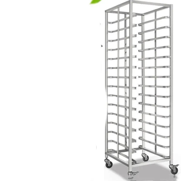Six-tier stainless steel baking tray rack with 40x60cm trays and a locking mechanism.