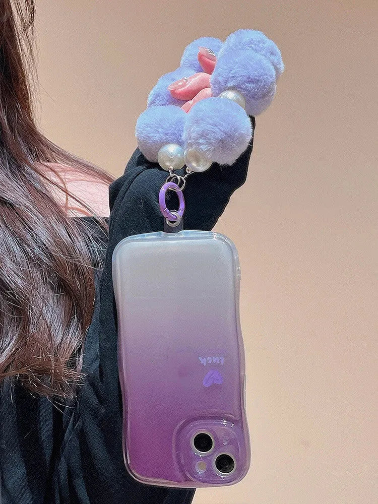 Purple tinged TPU mobile phone case with fall prevention for iPhone 13 Pro Max