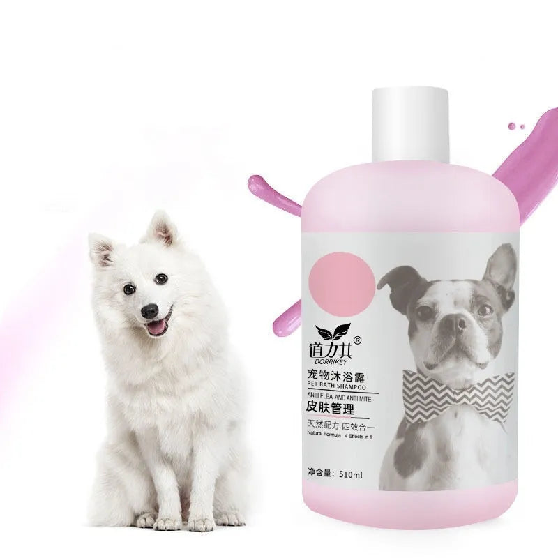 Pet Shower Gel 510ml cat shampoo decontamination bath supplies in white bottle with label
