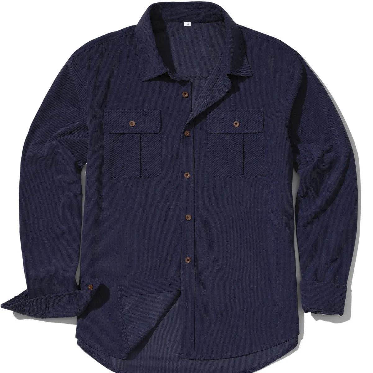 Men's casual corduroy shirt in Japanese retro style with long sleeves and loose fit