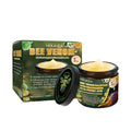 Skin soothing cream with bee venom and mint leaves 60g jar on white background