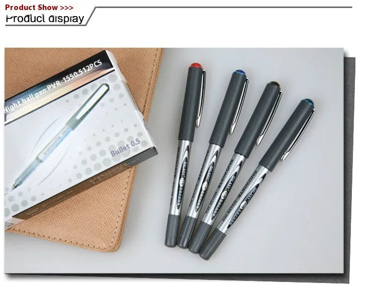 Multipack of twelve 0.5mm water-based quick-drying signature pens in assorted ink colours.
