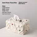Matte coconut milk white ceramic tissue box with light luxury design