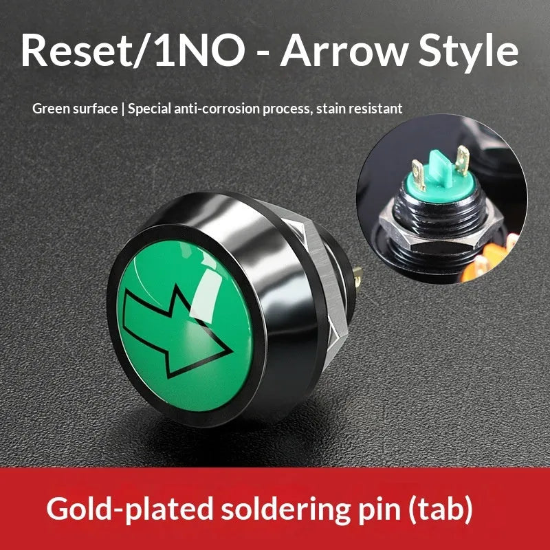 12mm red wave spherical handle self-resetting button with silver-plated contacts, waterproof, for electronic remote control