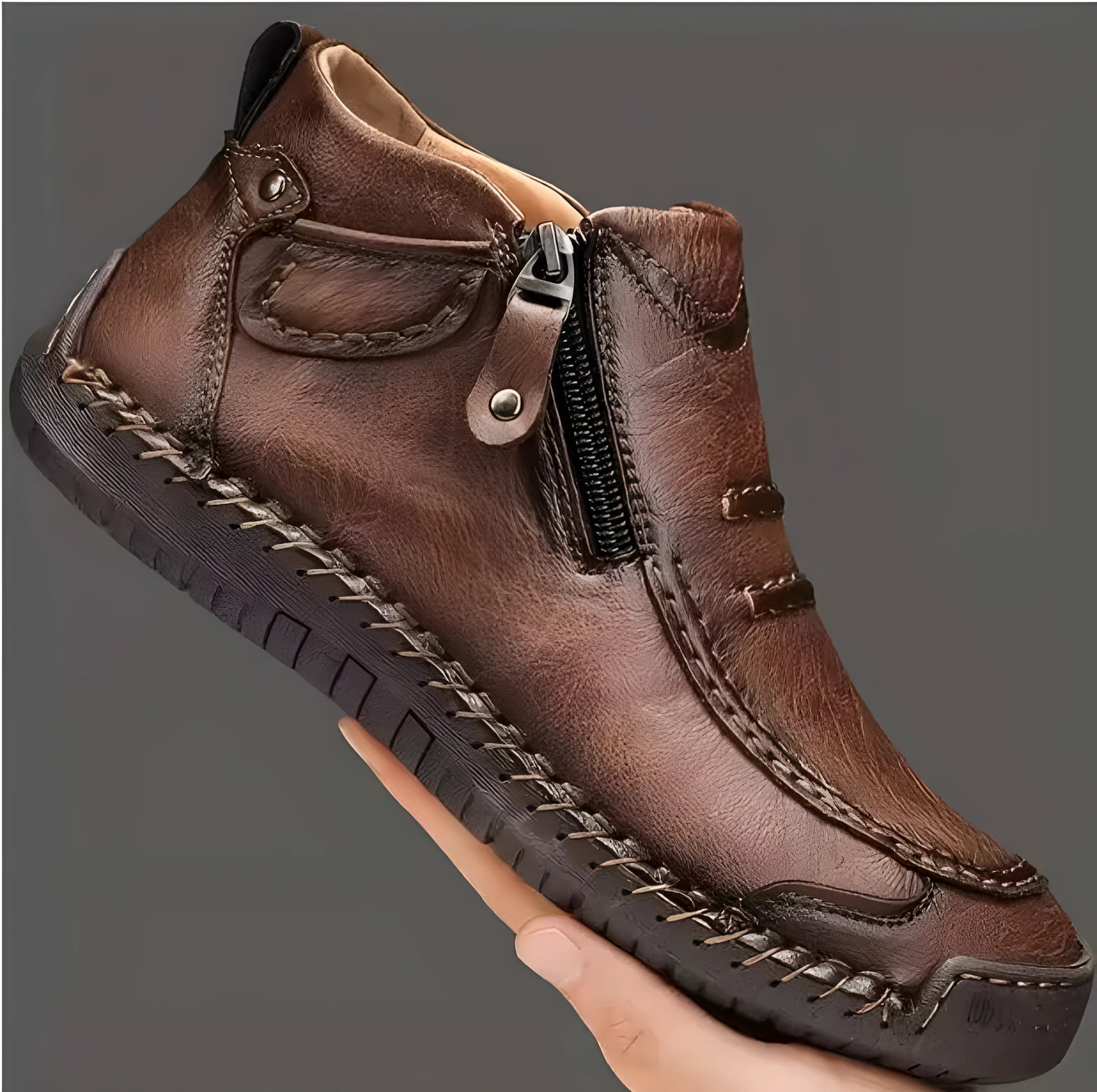 Men's Chelsea slip-on high-top casual shoes with animal pattern, artificial PU upper, cotton lining, flat sole