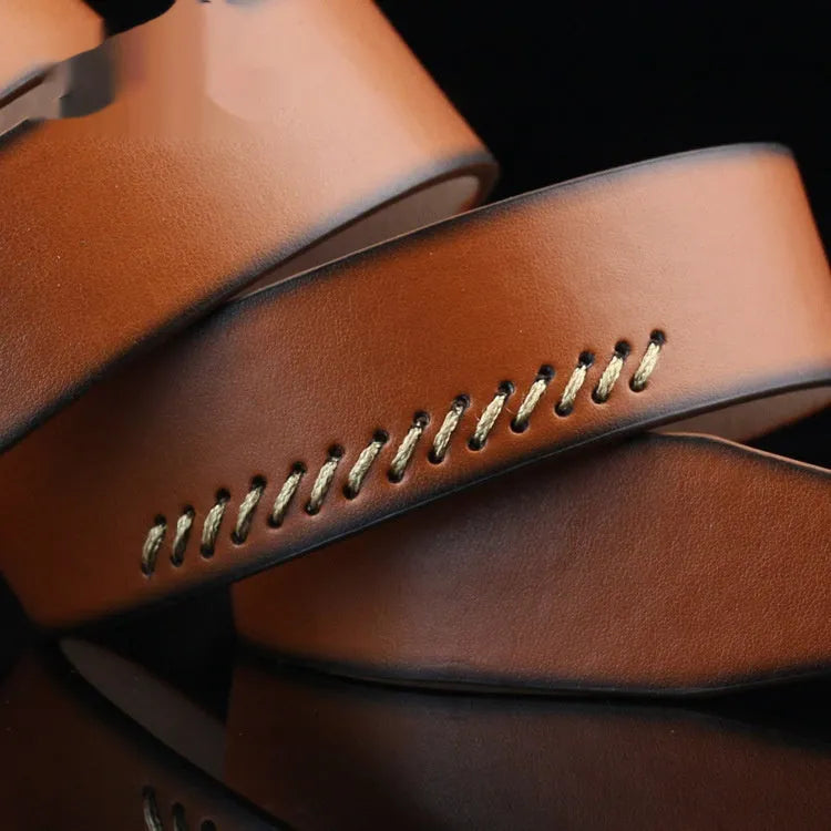 Men's threading casual pin buckle belt in black, white or brown colours with 110cm length