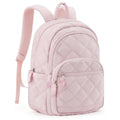 Nylon travel laptop backpack 30x20x44cm in black with air cushion shoulder straps and plaid stitching detail