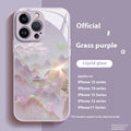 All-inclusive drop-resistant glass phone case for Apple iPhone with liquid glass finish in grass purple