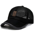 Big eaves summer men's outdoor sunshade sports quick-drying breathable baseball cap in black