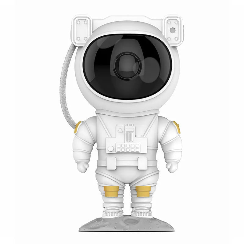 Small astronaut-shaped night light projecting starry laser atmosphere with white light, PVC shade, USB powered