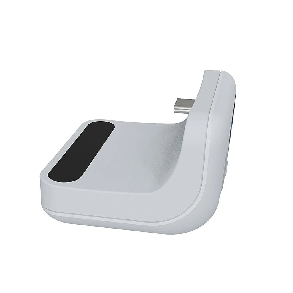 White 1500mAh PS5 controller battery with LED display and outer hanging bag, 8.0 x 4.8 x 2.6cm