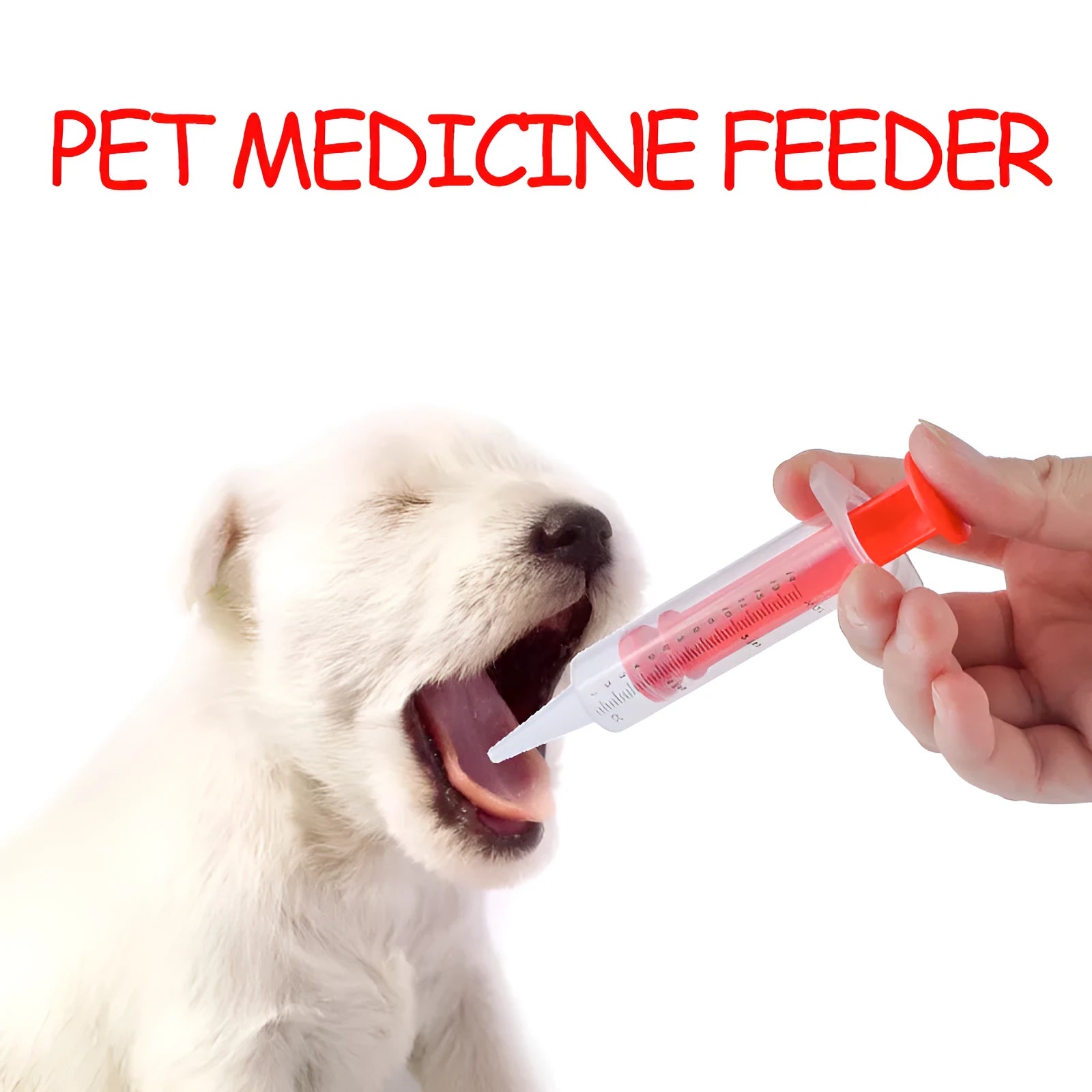 Two pet pill shooter tools with soft silicone tips for medicine feeding to cats and dogs