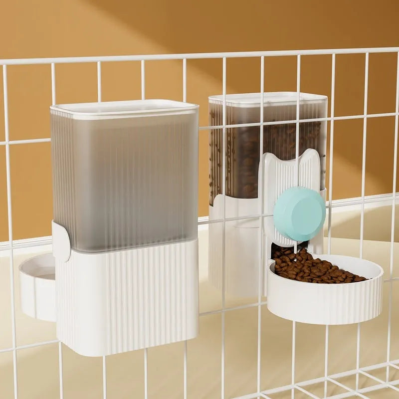 Cat water fountain and automatic feeder set with 1000ml plastic water dispenser and feeder in multiple colours