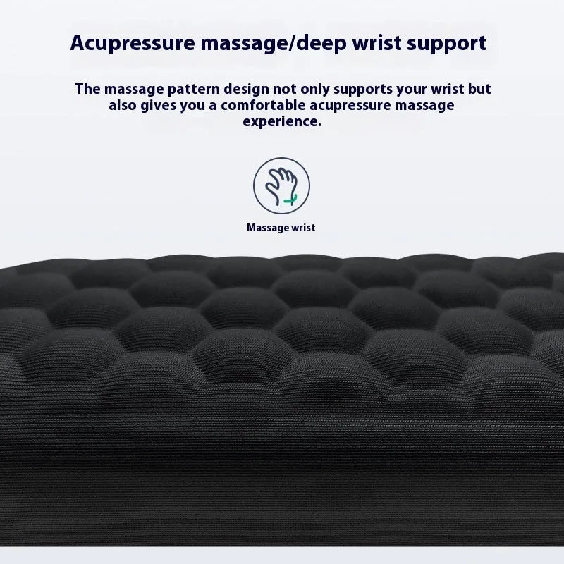 Memory foam mouse wrist pad with silicone base in black cloth cover style