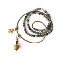 Children's ethnic style multi-layered bracelet with natural crystal semi-precious stones