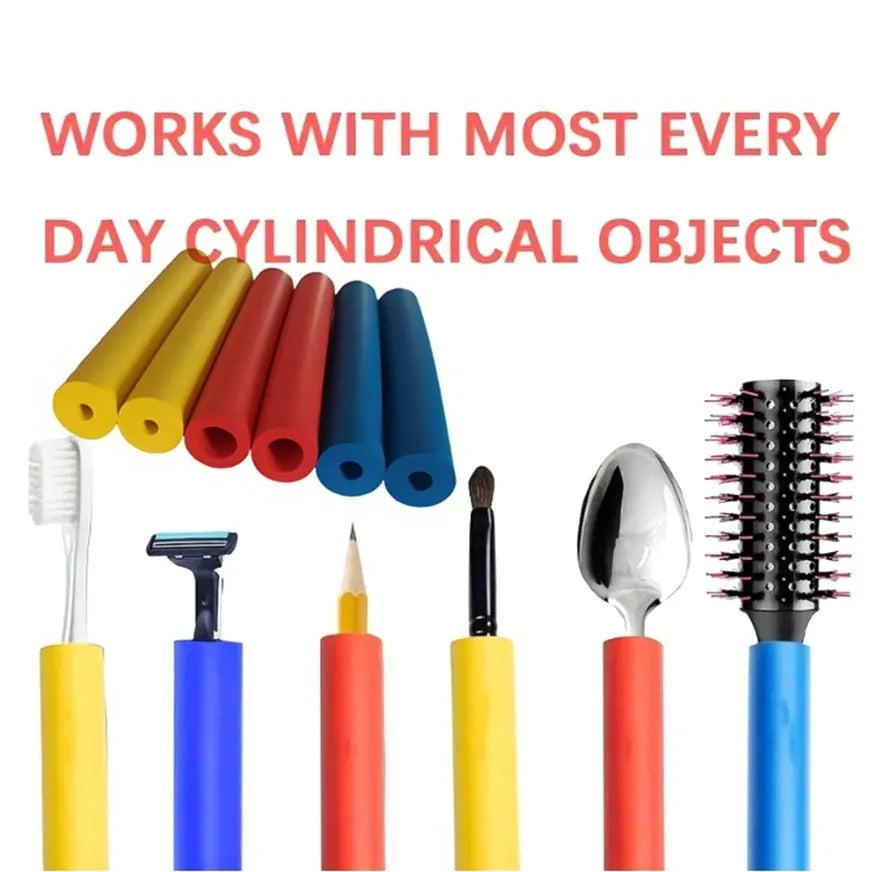 Pack of black rubber grip hoses for utensil handles, showing inner and outer diameter.