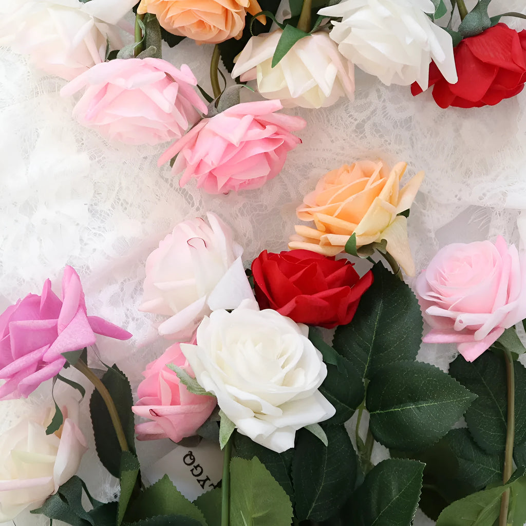 Artificial silk flower bouquet with 42cm stem and 8.5cm flower head in multiple colour options