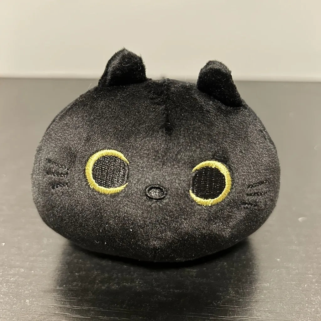 Black cat plush toy stuffed animal with soft pillow design for napping and decoration