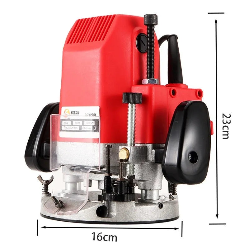 2200W handheld electric wood carving machine with 15 milling cutters and 12.7mm collet for trimming and engraving