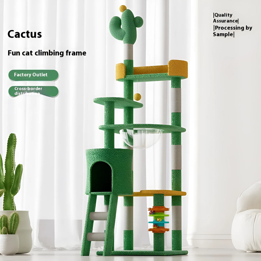 Cactus-shaped cat climbing frame large toy in density plate, pastoral style, X-15 and X-13 specifications
