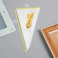 Clear triangular OPP plastic packaging bag showing the integrated tie wire closure at the top.