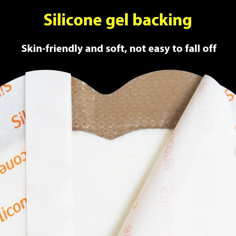 Large skin tone silicone bedsore dressing for pressure sore relief.