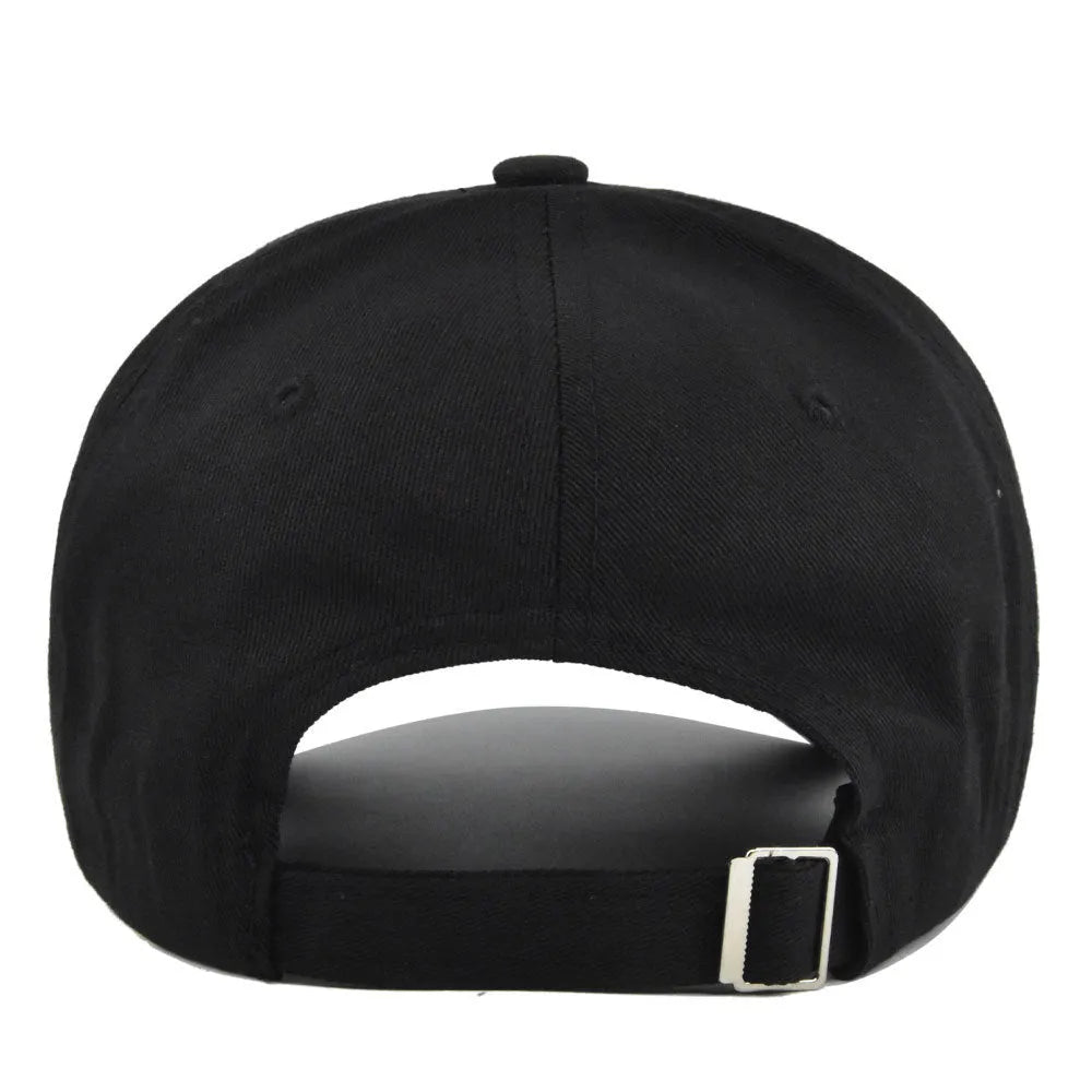 Stereo embroidered peaked cap cotton hard top dome crown 7.5cm brim black colour