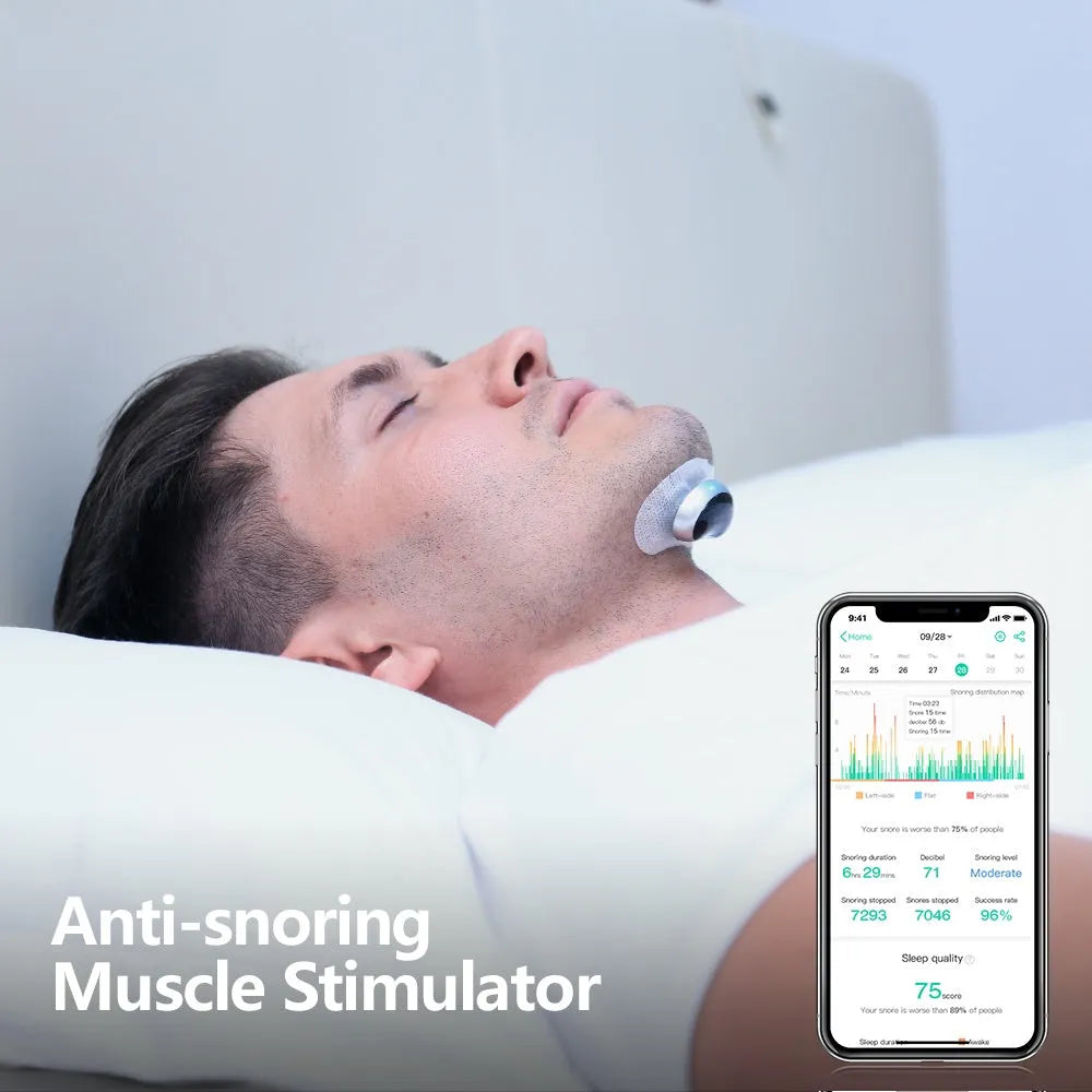 Electronic muscle stimulator chin device for anti-snoring sleep aid models YA4101 and YA4200