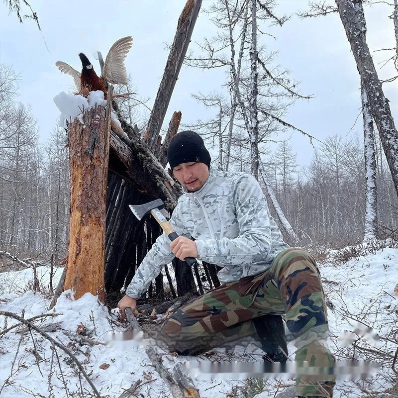 Men's camouflage fleece coat in Scorpion All Terrain pattern, outdoor mountaineering jacket