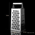 Multifunctional stainless steel vertical grater with cylindrical handle and flat handle options for kitchen use