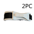 ZUWIT maternity car seat belt adjuster in white plastic attached to a seat belt, redirecting it away from the belly