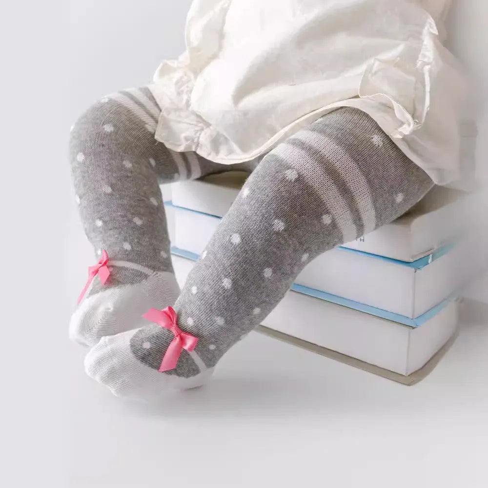 Combed cotton pantyhose leggings for baby, high-waist, four colour options, 0-12 months Asian sizing