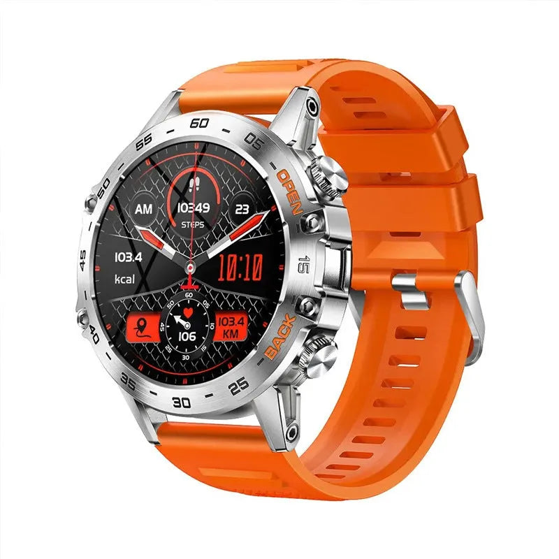 Bluetooth calling smart watch with health monitoring features on wrist showing IPS touch screen display