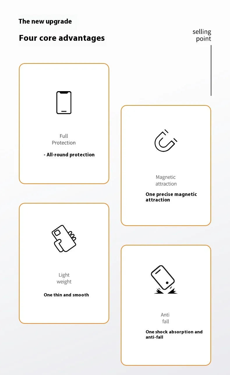 Transparent two-in-one magnetic phone case with shockproof protection for iPhone models, showing back and side view.