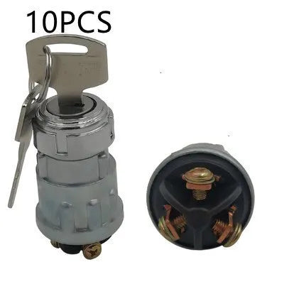 Copper car ignition lock with key for trucks and agricultural vehicles
