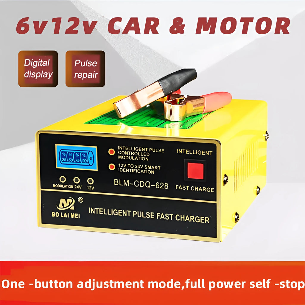 BT 168 12V 24V lead acid battery charger with American Standard plug and compact body