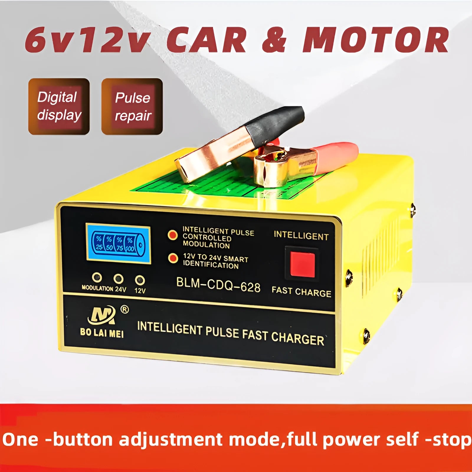 BT 168 12V 24V lead acid battery charger with American Standard plug and compact body